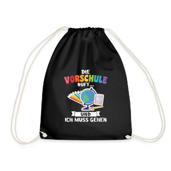 Kindergarten Vorschule Vorschulpädagoge Geschenk - Turnbeutel - Schwarz - Vorne