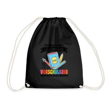 Kindergarten Vorschule Vorschulpädagoge Geschenk - Turnbeutel - Schwarz - Vorne
