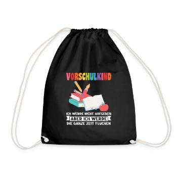 Kindergarten Vorschule Vorschulpädagoge Geschenk - Turnbeutel - Schwarz - Vorne