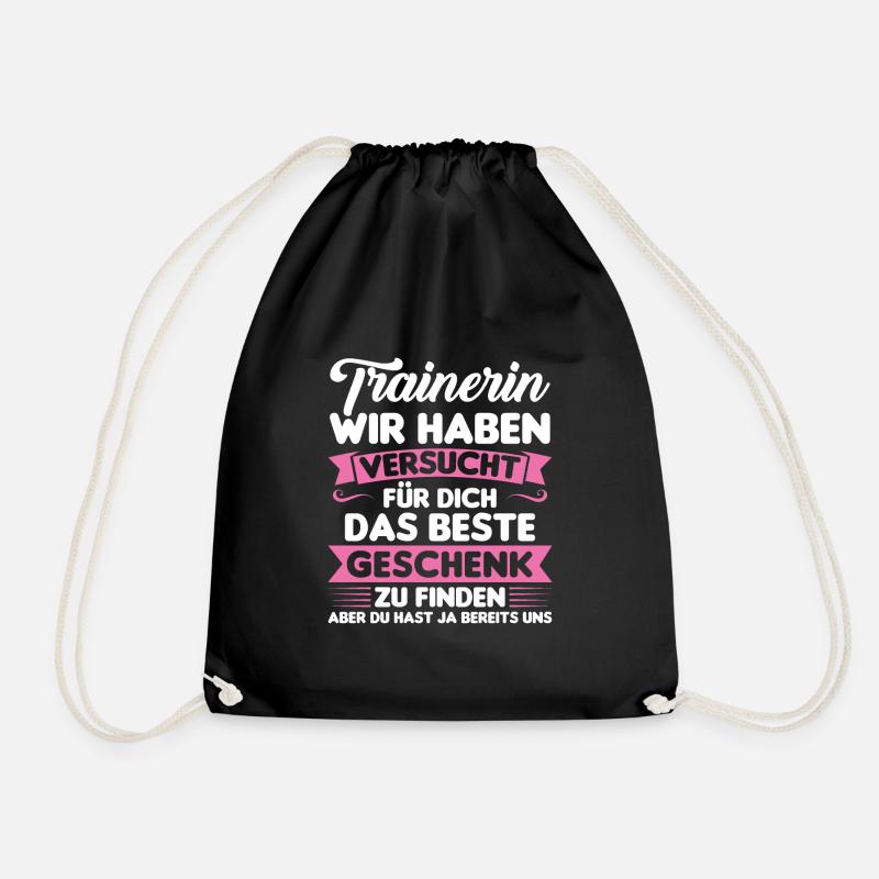 Sport Trainer Trainerin Geschenk - Turnbeutel - Schwarz