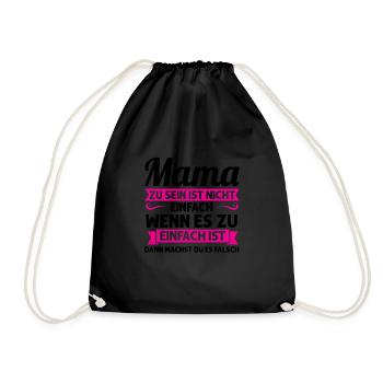 Mutter Mutter Tag Mama Geschenk - Turnbeutel - Schwarz - Vorne
