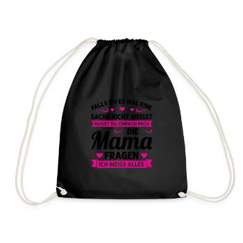 Mutter Mutter Tag Mama Geschenk - Turnbeutel - Schwarz - Vorne