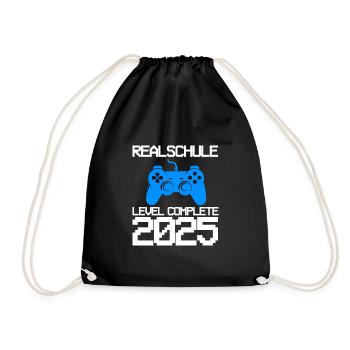 Realschule Ausbildung Realschule beendet Geschenk - Turnbeutel - Schwarz - Vorne