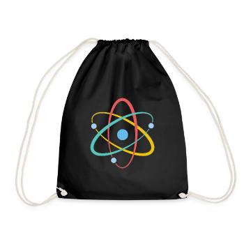 Physik Atom Physiker Geschenk - Turnbeutel - Schwarz - Vorne