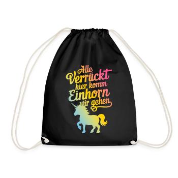 Unicorn Unicorns Mythical Creatures Mystical - Drawstring Bag - black - Front
