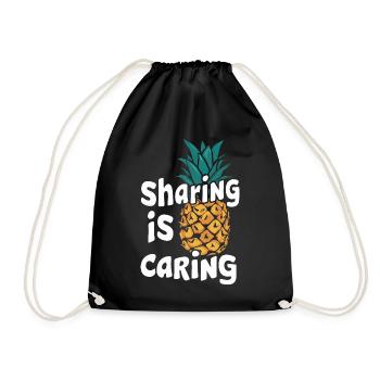 Ananas tropische hawaiianische Frucht - Turnbeutel - Schwarz - Vorne