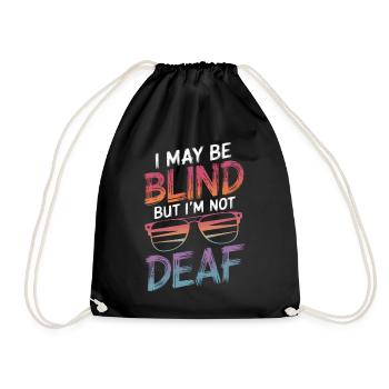 Blind blindness Visually impaired people - Drawstring Bag - black - Front