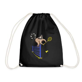 federball badminton federballspieler - Turnbeutel - Schwarz - Vorne
