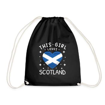 Scotland Flag Scottish flag Alba GB UK - Drawstring Bag - black - Front