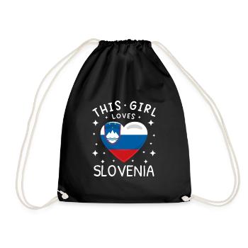 Slovenia Flag Balkans Slovenian Flag Vintage - Drawstring Bag - black - Front