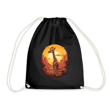 Giraffe Africa - Drawstring Bag - black - Front