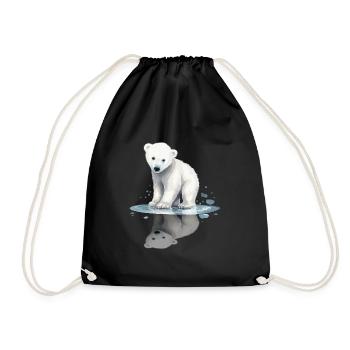 Ours polaire Bébé ours polaire Reflet - Sac de sport léger - noir - Devant