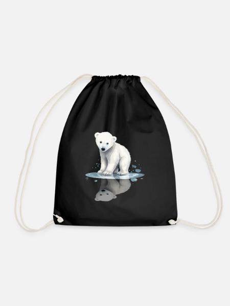 Eisbär Baby Polarbär Bär Spiegelung - Turnbeutel - Schwarz