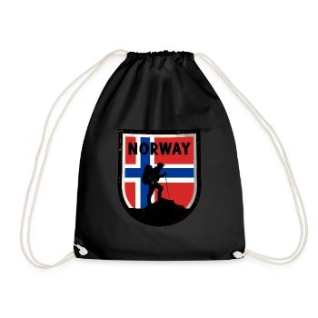 Norwegen Flagge Skandinavien Norwegische Fahne - Turnbeutel - Schwarz - Vorne