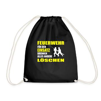 Feuerwehr - Turnbeutel - Schwarz - Vorne