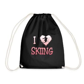 i love skiing - Turnbeutel - Schwarz - Vorne