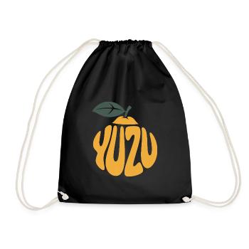 Yuzu - Cool Fruit Logo - Drawstring Bag - black - Front