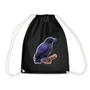 Crow - Drawstring Bag - black - Front