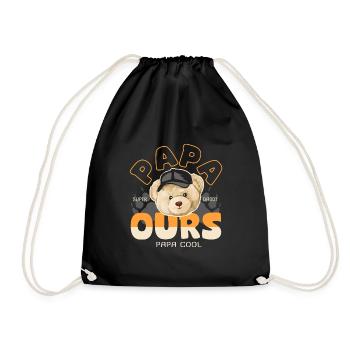 Papa ours papa cool cadeau papa - Sac de sport léger - noir - Devant