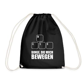 Dinge Die Mich Bewegen Shirt WASD Shirt PC Gamer - Turnbeutel - Schwarz - Vorne