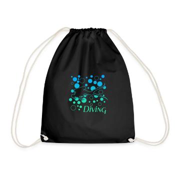 Diving Taucher Geschenkidee Scuba - Turnbeutel - Schwarz - Vorne