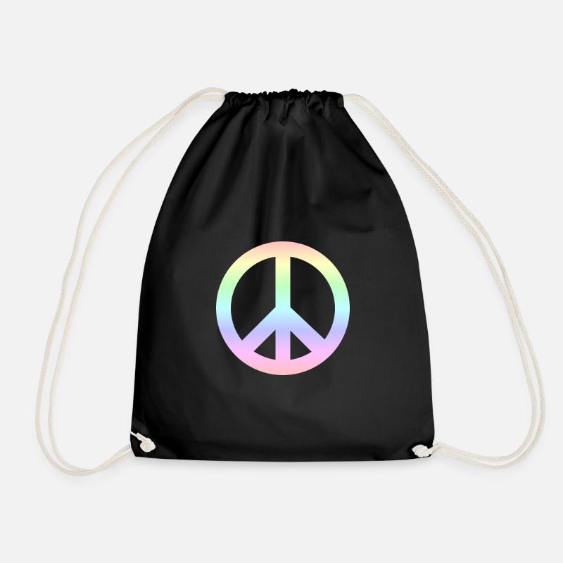 Peace-Zeichen - Turnbeutel - Schwarz