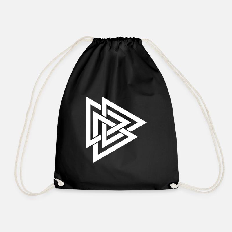Norwegian Symbol -FRONT - Drawstring Bag - black
