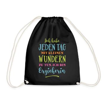 Erzieherin - Kleine Wunder - Turnbeutel - Schwarz - Vorne