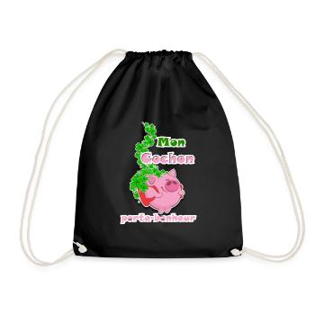 Mon cochon porte-bonheur, LOTO - Sac de sport léger - noir - Devant