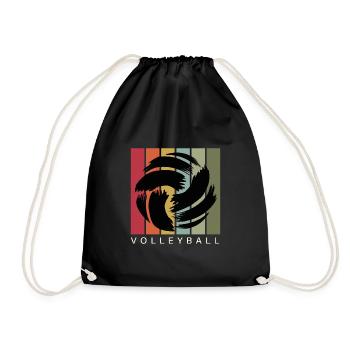 Volleyball vintage retro motif - Drawstring Bag - black - Front