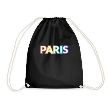 Gay Pride Paris France - Drawstring Bag - black - Front