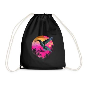 hummingbird, bird, nature, animals, wilderness, nectar - Drawstring Bag - black - Front