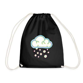Pastel cloud and snow - Drawstring Bag - black - Front