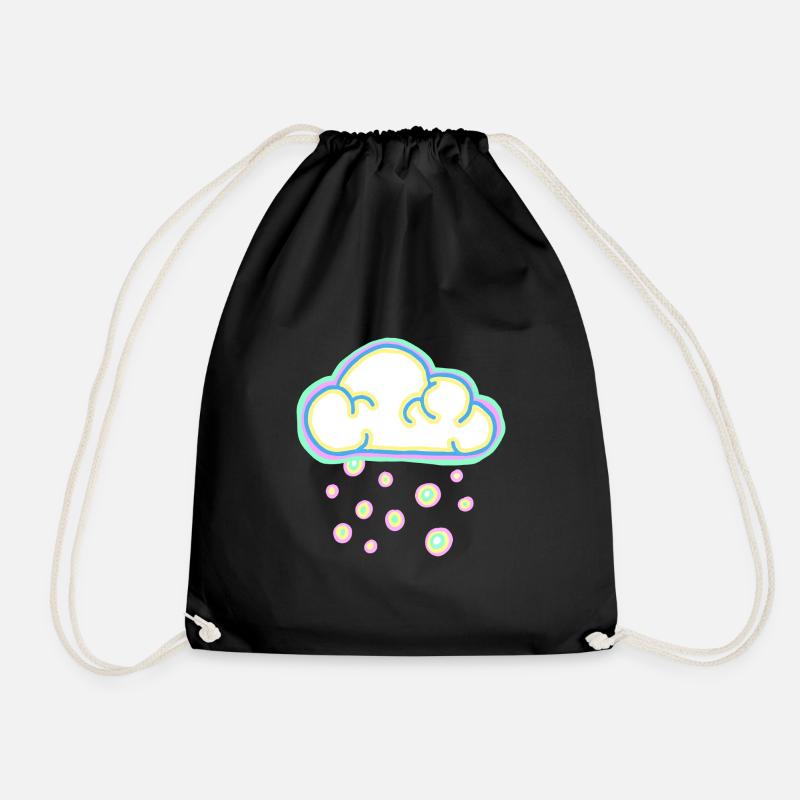 Pastel cloud and snow - Drawstring Bag - black