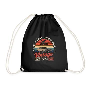53 Years April 1973 Vintage Retro Anniversair Gift - Drawstring Bag - black - Front