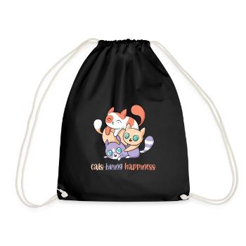 Cats Bring Happiness Cat Owner Cat Lover Training - Turnbeutel - Schwarz - Vorne