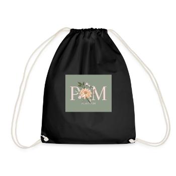PM - Plant Mom - Turnbeutel - Schwarz - Vorne