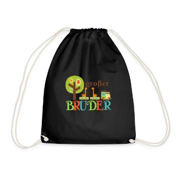 großer Bruder Giraffe - Turnbeutel - Schwarz - Vorne