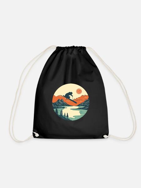 It's waxing Ski - Drawstring Bag - black