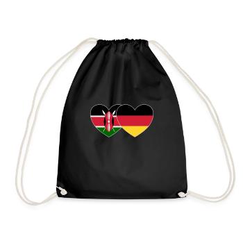 Kenya Allemagne Drapeau Coeur - Sac de sport léger - noir - Devant