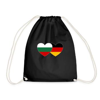 Bulgarien Deutschland Flagge Herz - Turnbeutel - Schwarz - Vorne