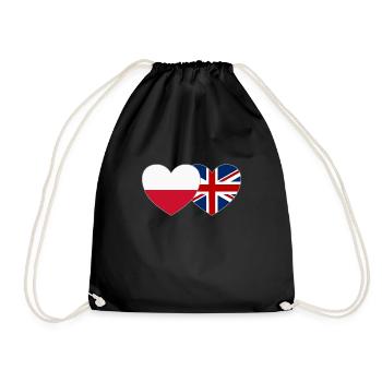 Polen Großbritannien Flagge Herz - Turnbeutel - Schwarz - Vorne
