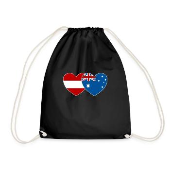 Autriche Australie Drapeau Coeur - Sac de sport léger - noir - Devant