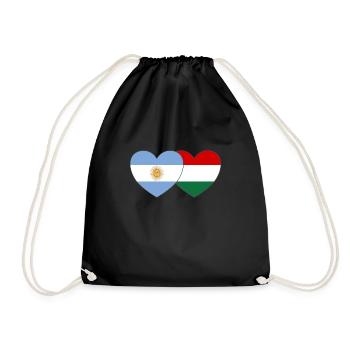 Argentine Hongrie Drapeau Cœur - Sac de sport léger - noir - Devant