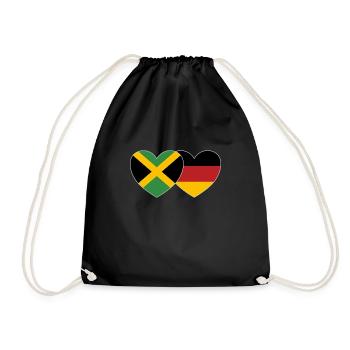 Jamaïque Allemagne Drapeau Coeur - Sac de sport léger - noir - Devant