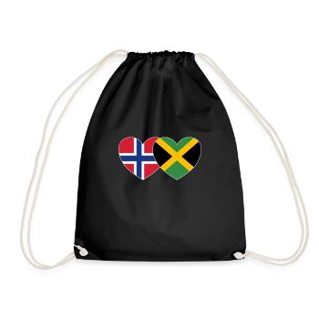 Norvège Jamaïque Drapeau Coeur - Sac de sport léger - noir - Devant