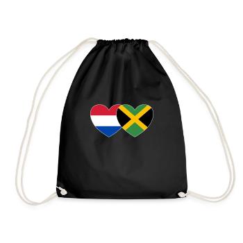 Holland Jamaika Flagge Herz - Turnbeutel - Schwarz - Vorne