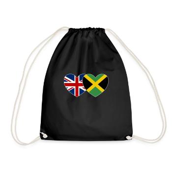 Grande-Bretagne Jamaïque Drapeau Coeur - Sac de sport léger - noir - Devant