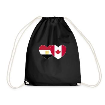 Égypte Canada Flag Heart - Sac de sport léger - noir - Devant