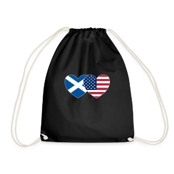 Écosse Usa Flag Heart - Sac de sport léger - noir - Devant